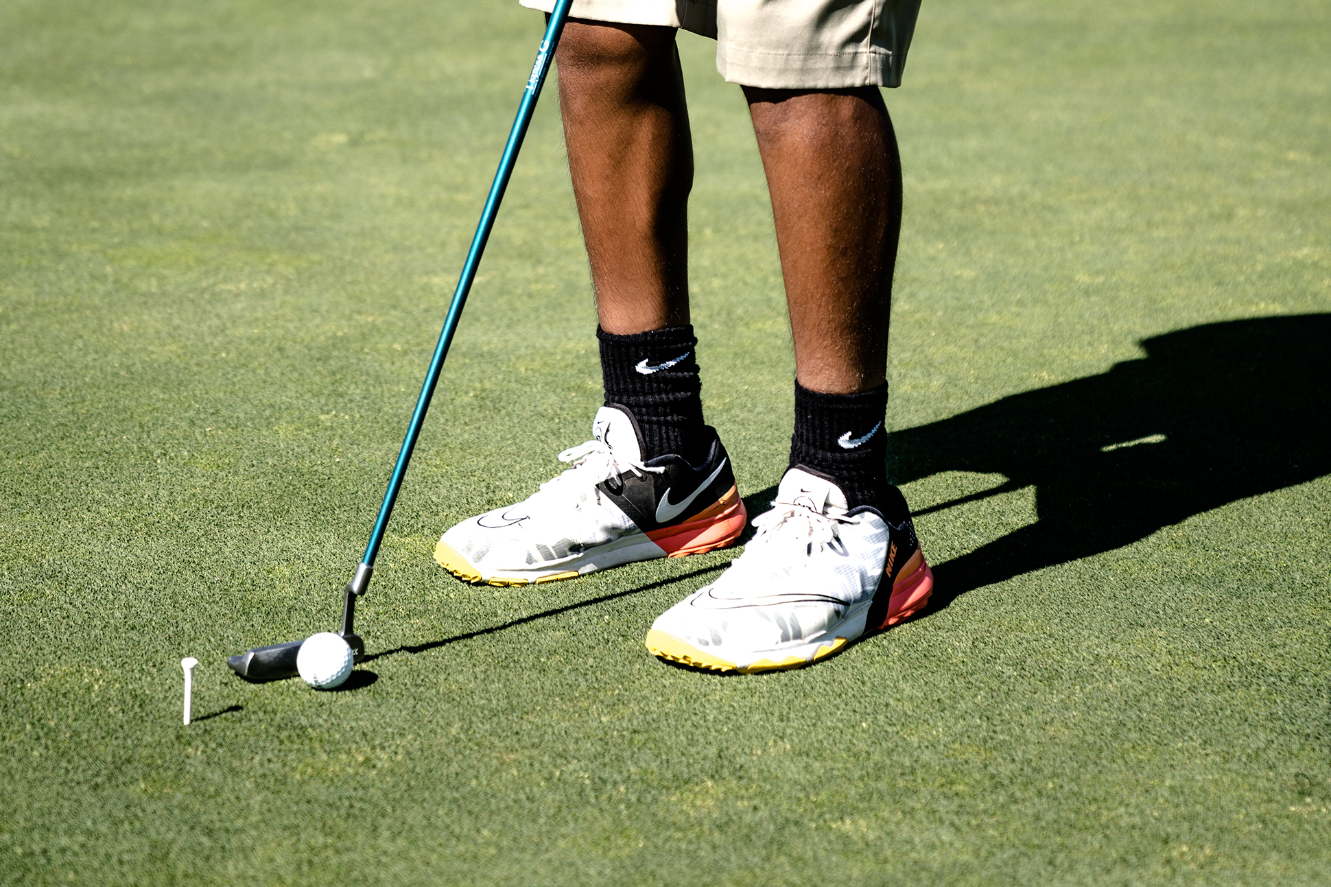 Golfer taking a swing